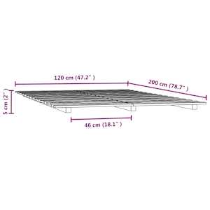 Rám postele šedý 120 x 200 cm masivní borovice - obrázek 8