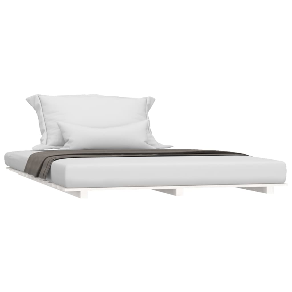 vidaXL Bedframe massief grenenhout wit 150x200 cm, foto 2