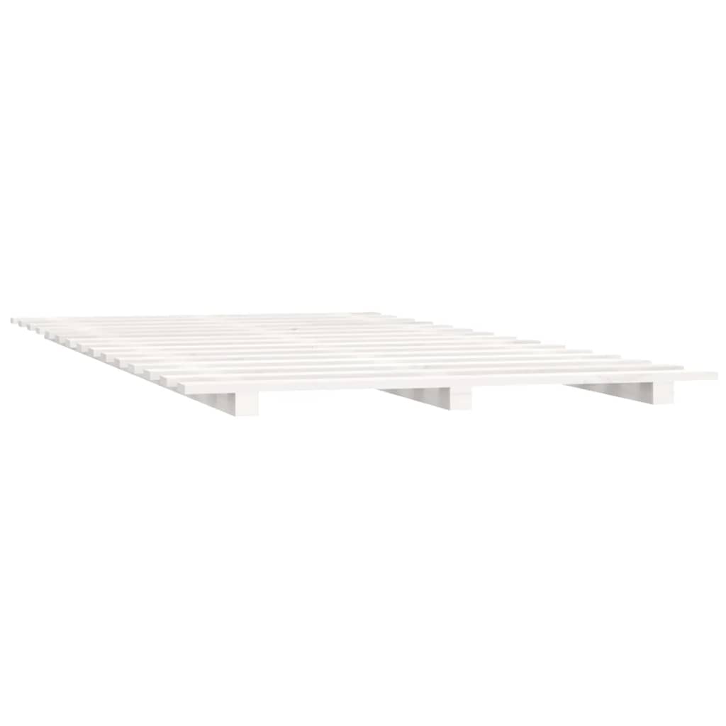 vidaXL Bedframe massief grenenhout wit 150x200 cm, foto 4
