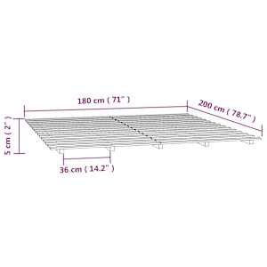 Rám postele 180 x 200 cm masivní borové dřevo - obrázek 8