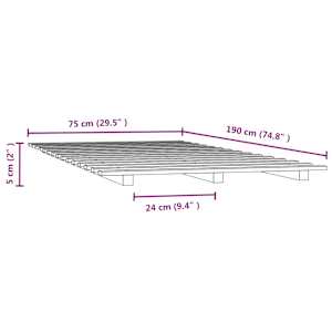 Rám postele 75 x 190 cm masivní borové dřevo - obrázek 8