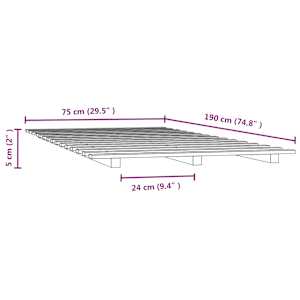 Rám postele černý 75 x 190 cm masivní borové dřevo - obrázek 8