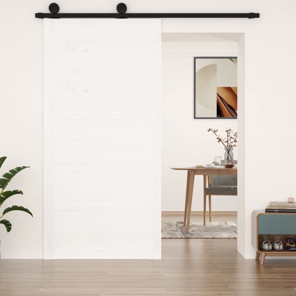 Posuvné dveře bílé 100 x 1,8 x 204,5 cm masivní borové dřevo