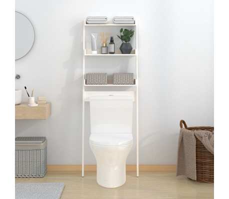 vidaXL Toalheiro 63,5x32x179 cm madeira de pinho maci&ccedil;a branco