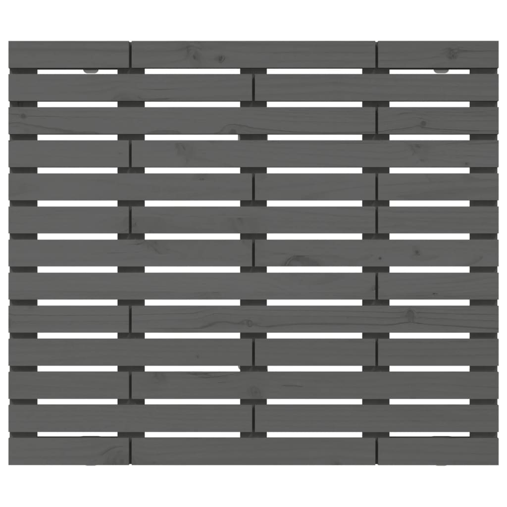 Stensko posteljno vzglavje sivo 106x3x91,5 cm trdna borovina