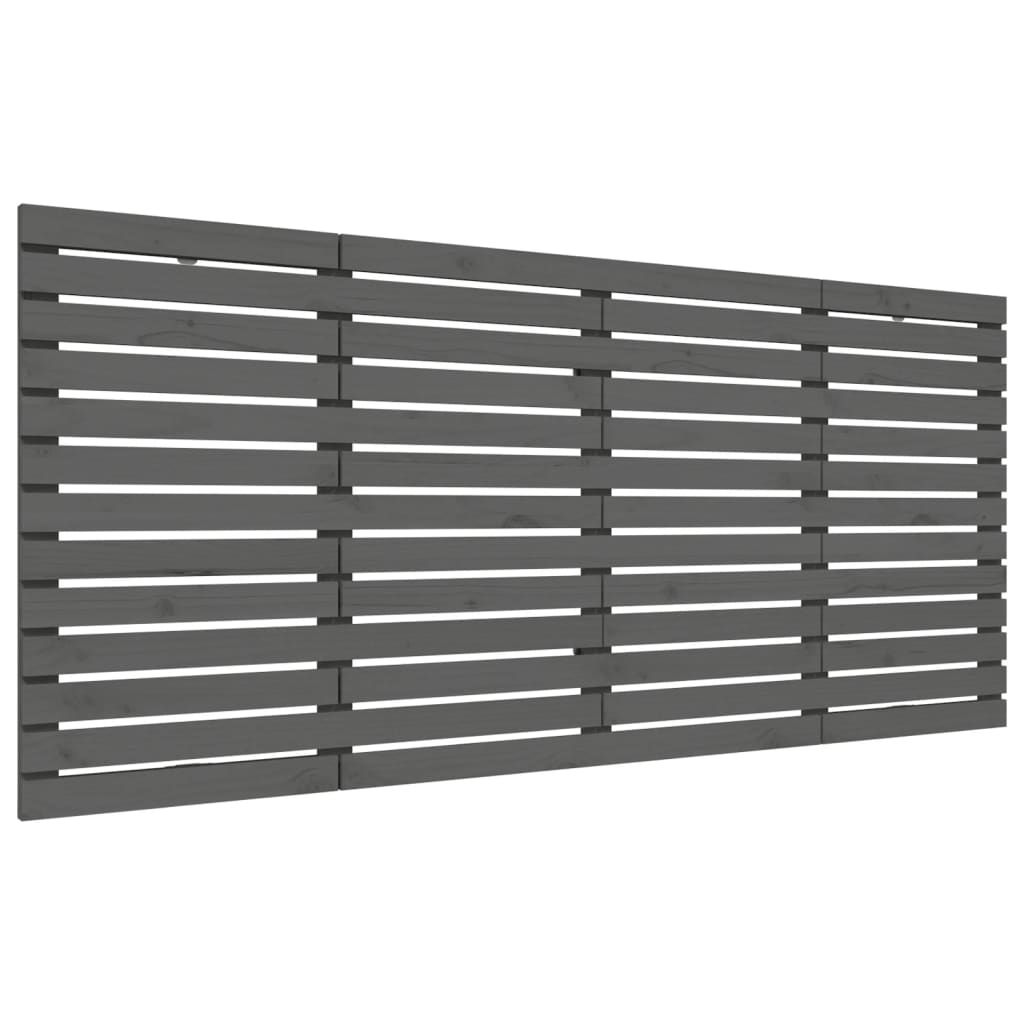 vidaXL Hoofdbord wandmontage 206x3x91,5 cm massief grenenhout grijs, foto 3