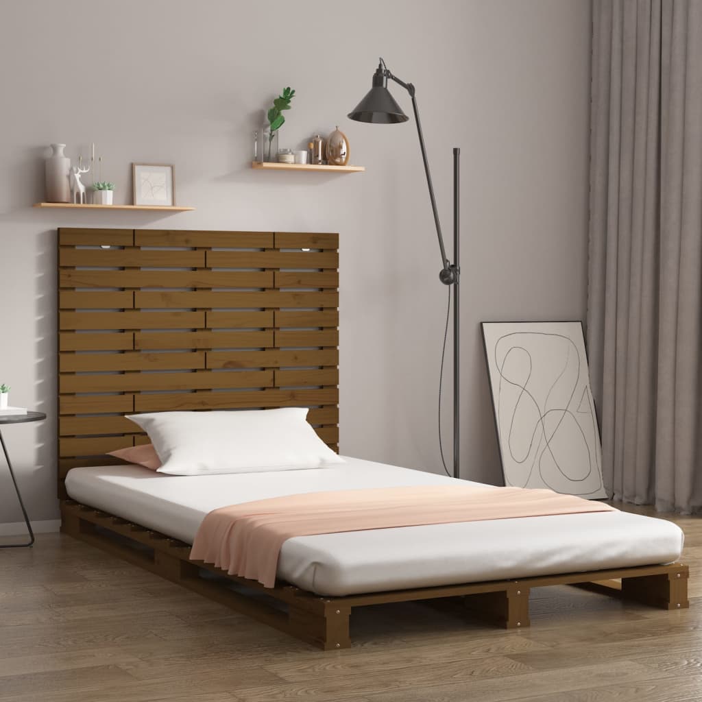 vidaXL Tăblie de pat pentru perete, maro miere, 96x3x91,5 cm, lemn pin