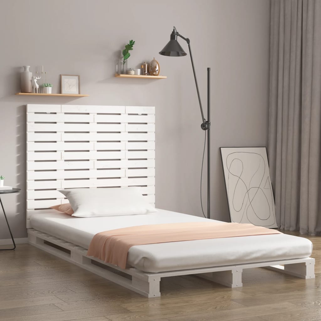 vida XL Wand-Kopfteil Weiß 126x 3x 91,5 cm Massivholz Kiefer