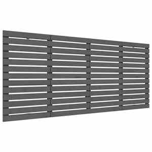Nástěnné čelo postele šedé 156x3x91,5 cm masivní borové dřevo - obrázek 2
