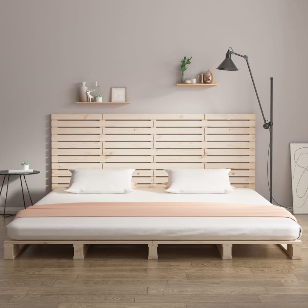 vidaXL Hoofdbord wandmontage 186x3x91,5 cm massief grenenhout afbeelding