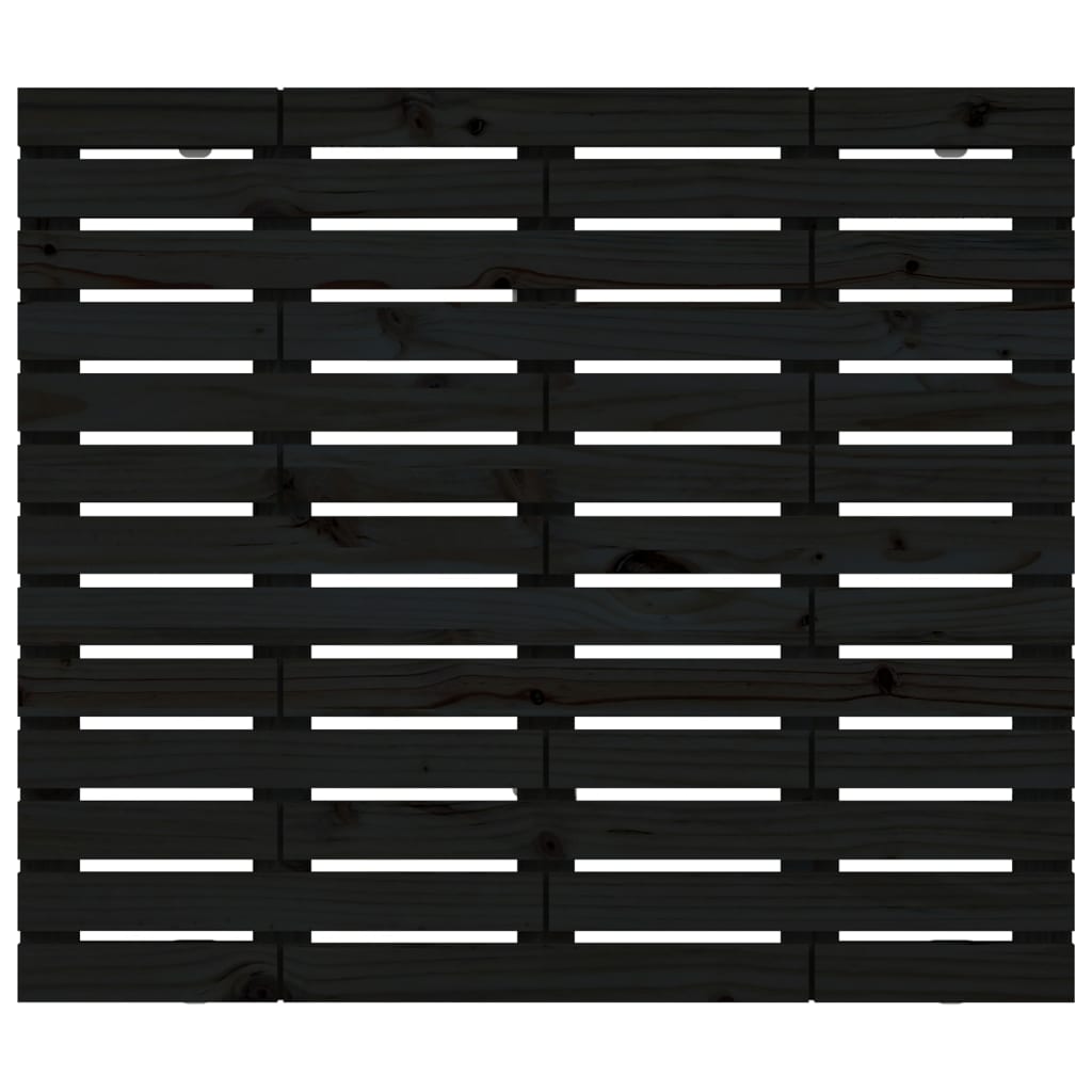 vidaXL Hoofdbord wandmontage 141x3x91,5 cm massief grenenhout zwart, foto 4