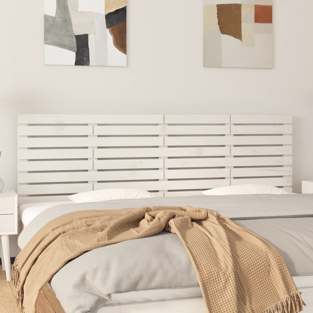vidaXL Tête de lit murale Blanc 206x3x63 cm Bois massif de pin