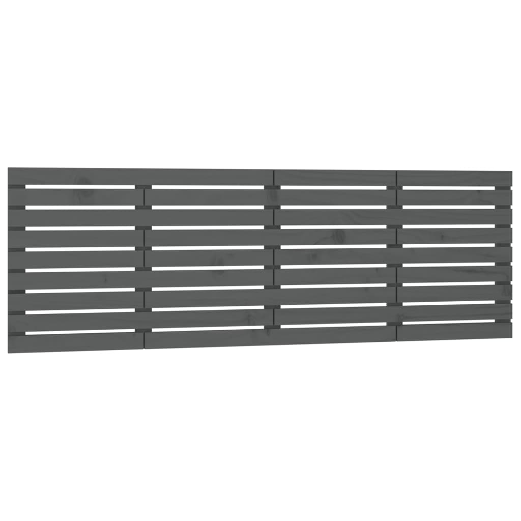 vidaXL Hoofdbord wandmontage 206x3x63 cm massief grenenhout grijs, foto 3