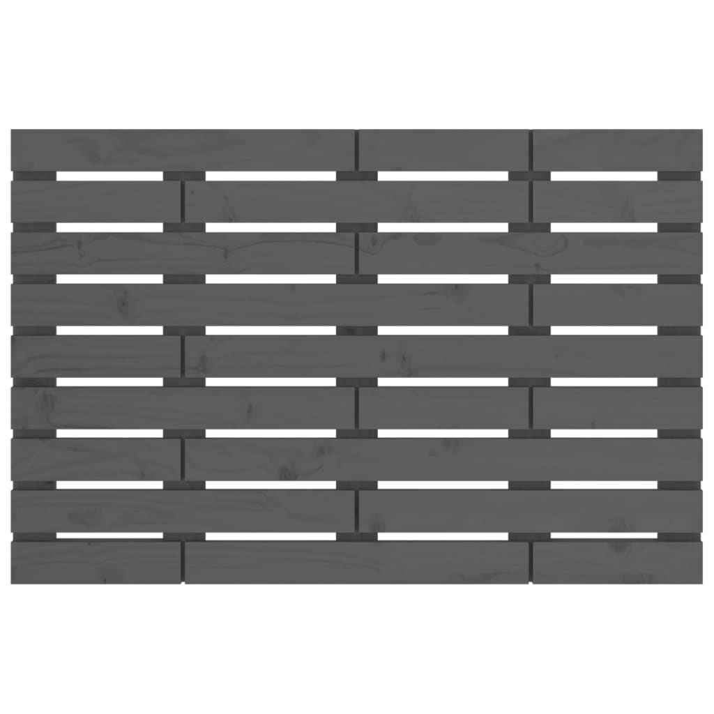 vidaXL Hoofdbord wandmontage 96x3x63 cm massief grenenhout grijs, foto 4