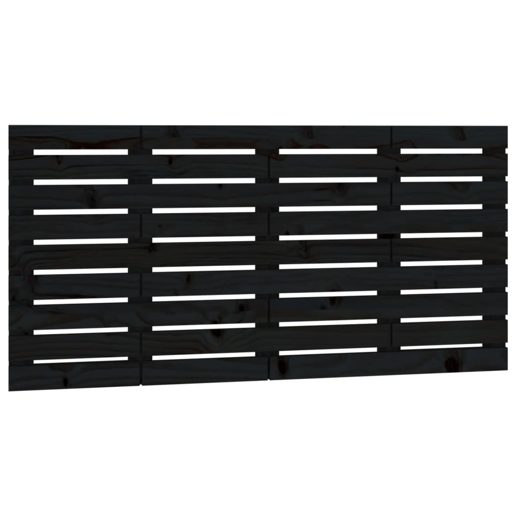 vidaXL Hoofdbord wandmontage 126x3x63 cm massief grenenhout zwart, foto 3