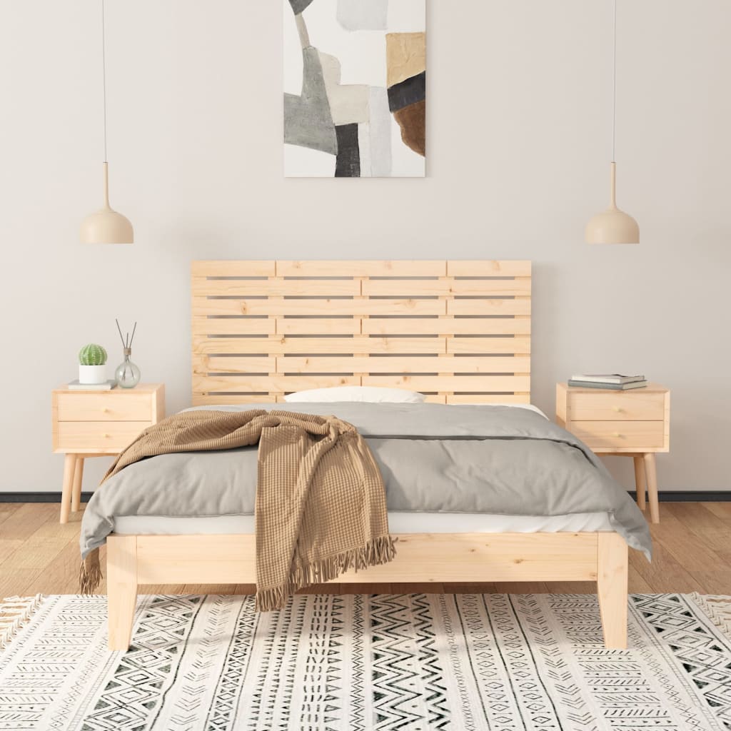 vidaXL Hoofdbord wandmontage 146x3x63 cm massief grenenhout afbeelding