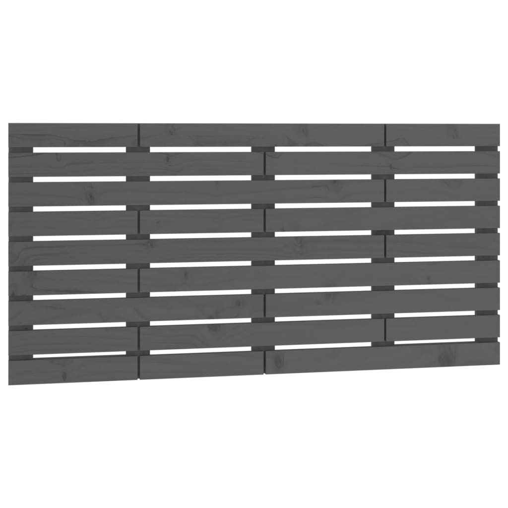 vidaXL Hoofdbord wandmontage 146x3x63 cm massief grenenhout grijs, foto 3