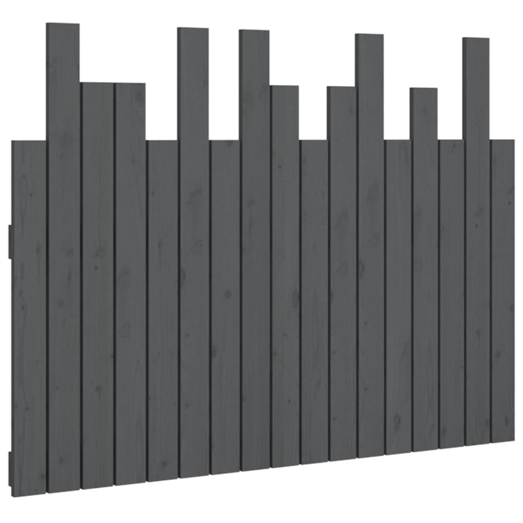 vidaXL Nástěnné čelo postele šedé 108 x 3 x 80 cm masivní borové dřevo