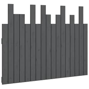 Nástěnné čelo postele šedé 108 x 3 x 80 cm masivní borové dřevo - obrázek 2