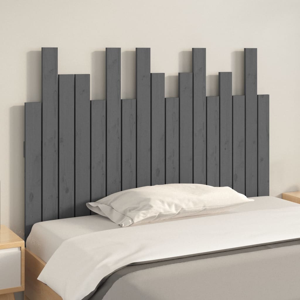 Thumbnail - vidaXL Wand-Kopfteil Grau 108x3x80 cm Massivholz Kiefer