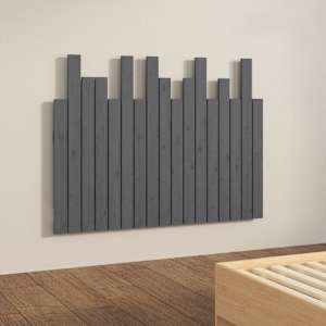 Nástěnné čelo postele šedé 108 x 3 x 80 cm masivní borové dřevo - obrázek 4