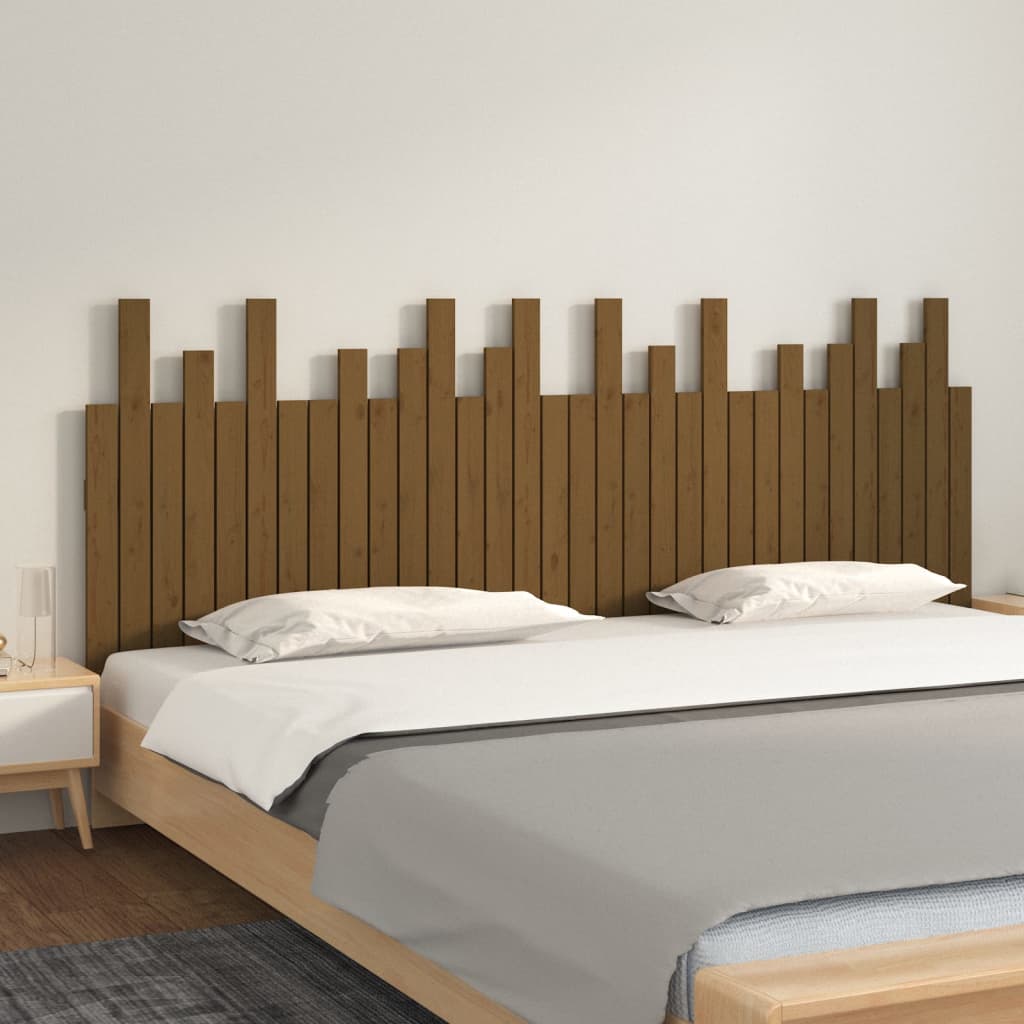 vida XL Wand-Kopfteil Honigbraun 204x 3x 80 cm Massivholz Kiefer