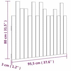 Nástěnné čelo postele 95,5 x 3 x 80 cm masivní borové dřevo - obrázek 8