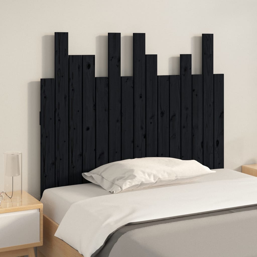 Thumbnail - vidaXL Wand-Kopfteil Schwarz 95,5x3x80 cm Massivholz Kiefer