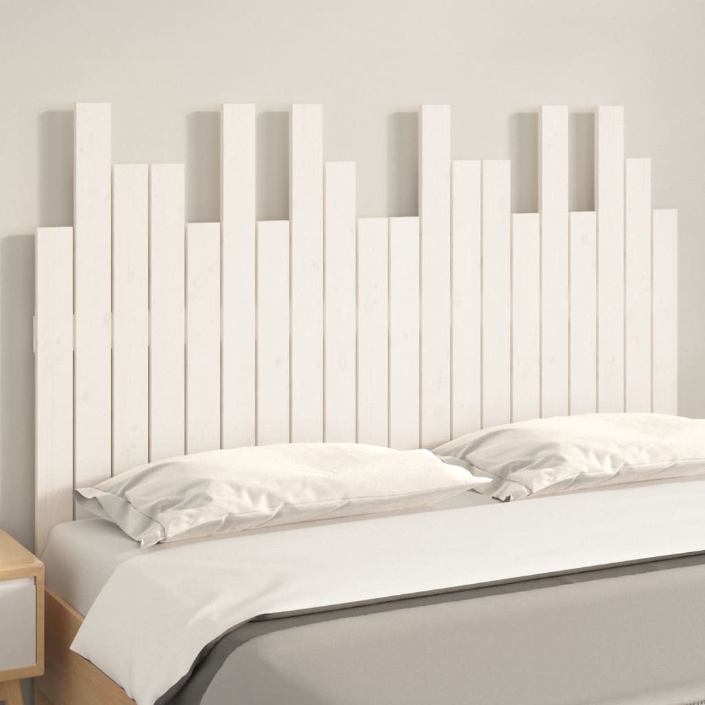 vidaXL Nástenné čelo postele biele 127,5x3x80 cm masívna borovica