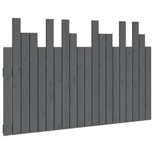Nástěnné čelo postele šedé 127,5x3x80 cm masivní borové dřevo - obrázek 2