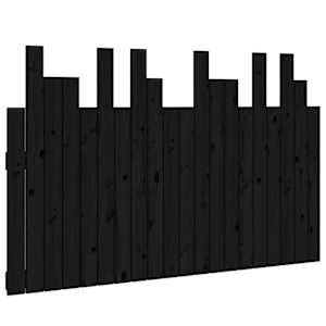 Nástěnné čelo postele černé 127,5x3x80 cm masivní borové dřevo - obrázek 2