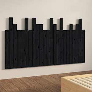 Nástěnné čelo postele černé 146,5x3x80 cm masivní borové dřevo - obrázek 4