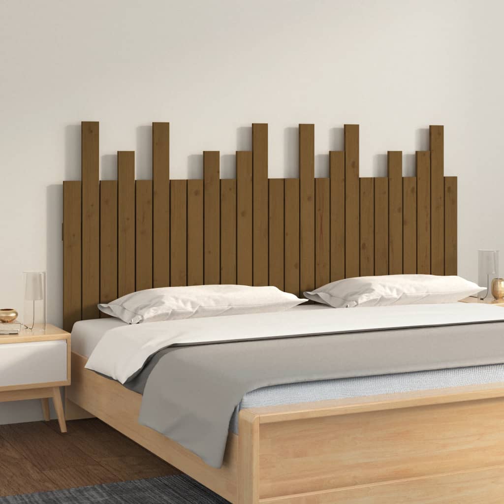 vidaXL Tăblie de pat pentru perete, maro miere, 159,5x3x80 cm lemn pin