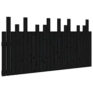 Nástěnné čelo postele černé 159,5x3x80 cm masivní borové dřevo - obrázek 2