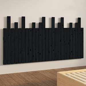 Nástěnné čelo postele černé 159,5x3x80 cm masivní borové dřevo - obrázek 4