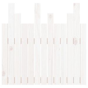Nástěnné čelo postele bílé 82,5x3x80 cm masivní borové dřevo - obrázek 5