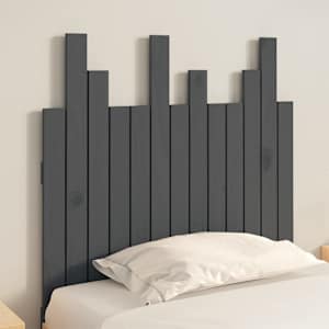 Nástěnné čelo postele šedé 82,5x3x80 cm masivní borové dřevo - obrázek 3