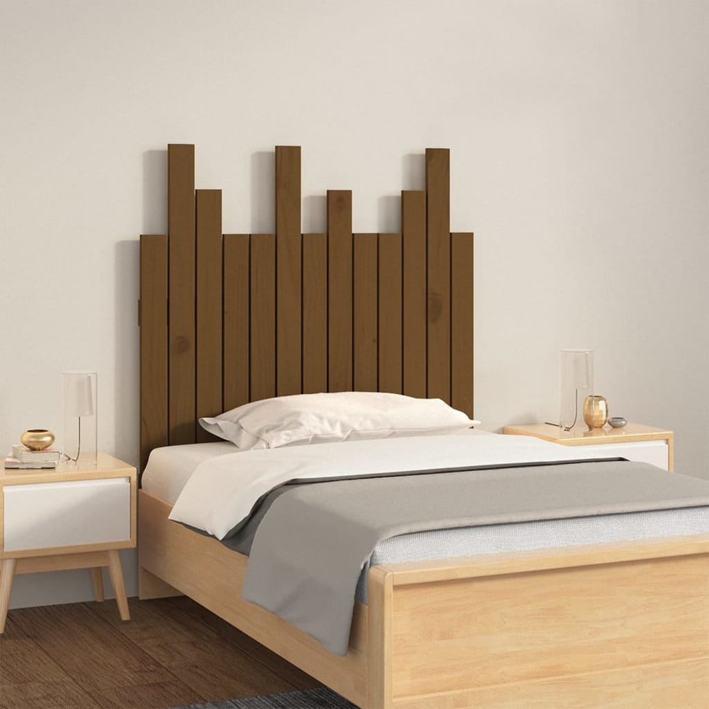 vidaXL Tăblie de pat pentru perete, maro miere, 82,5x3x80 cm, lemn pin