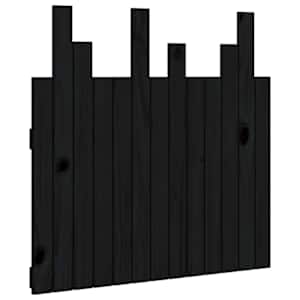 Nástěnné čelo postele černé 82,5x3x80 cm masivní borové dřevo - obrázek 2