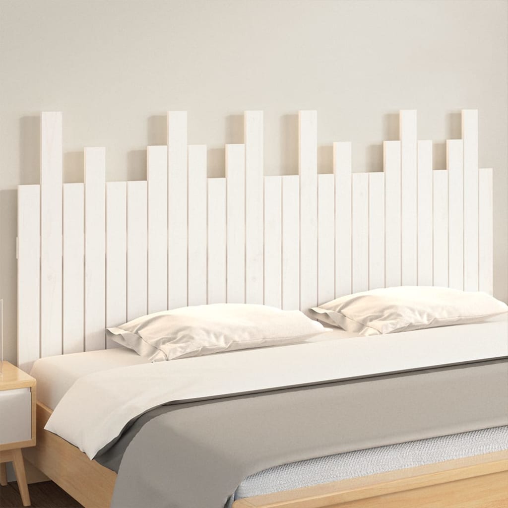 vidaXL Tăblie de pat pentru perete, alb, 166x3x80 cm, lemn masiv pin