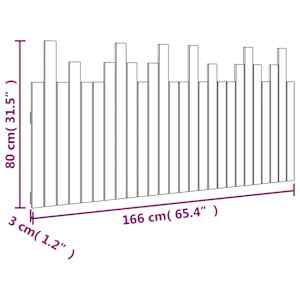 Nástěnné čelo postele bílé 166 x 3 x 80 cm masivní borové dřevo - obrázek 8