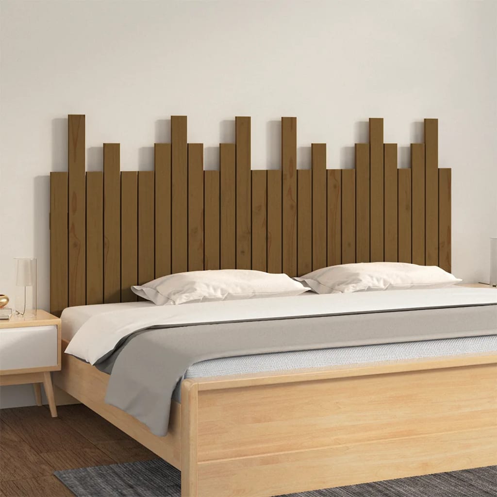 vida XL Wand-Kopfteil Honigbraun 166x 3x 80 cm Massivholz Kiefer