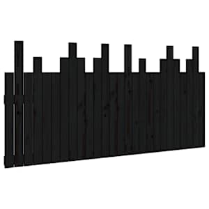 Nástěnné čelo postele černé 166x3x80 cm masivní borové dřevo - obrázek 2