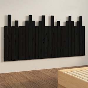 Nástěnné čelo postele černé 166x3x80 cm masivní borové dřevo - obrázek 4