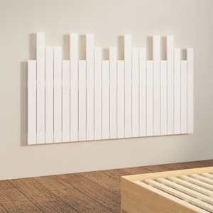 Nástěnné čelo postele bílé 140 x 3 x 80 cm masivní borové dřevo - obrázek 4