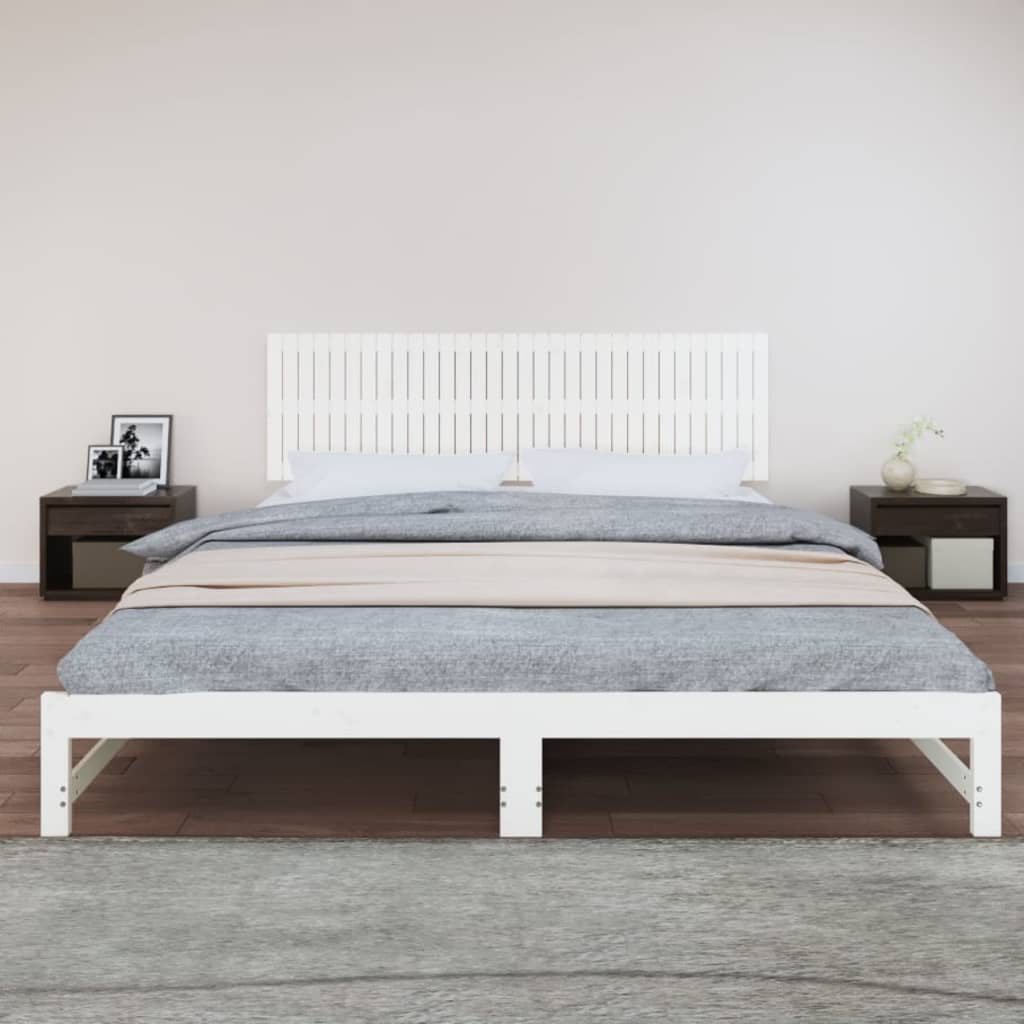 vidaXL Wandhoofdbord 204x3x60 cm massief grenenhout wit afbeelding
