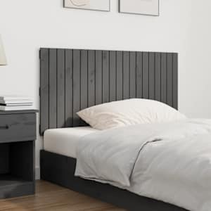 Nástěnné čelo postele šedé 127,5x3x60 cm masivní borové dřevo - obrázek 3