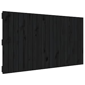Nástěnné čelo postele černé 127,5x3x60 cm masivní borové dřevo - obrázek 2