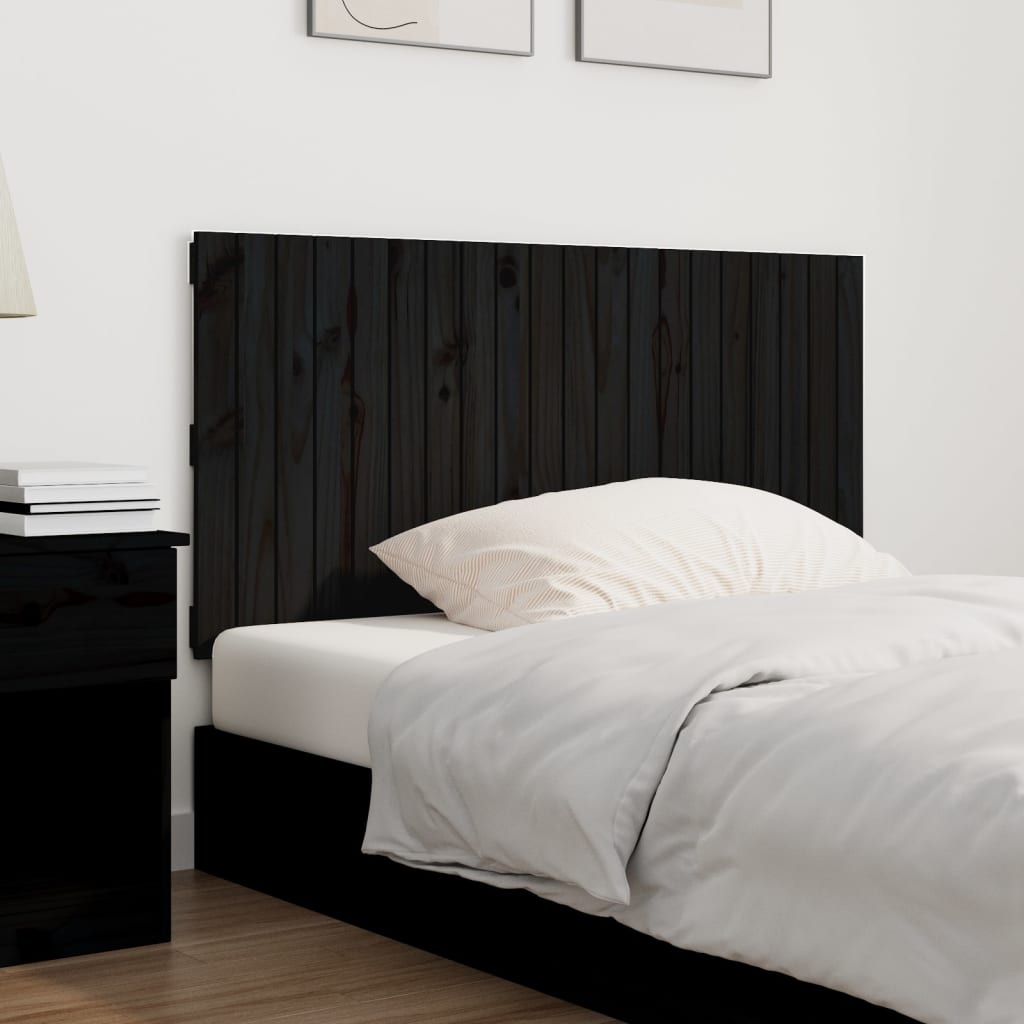 vidaXL Tăblie de pat pentru perete, negru, 127,5x3x60 cm