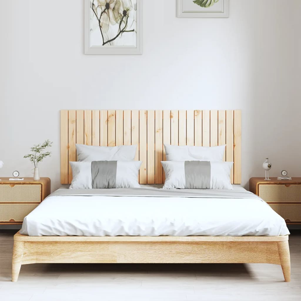 vidaXL Stensko posteljno vzglavje 147x3x60 cm trdna borovina